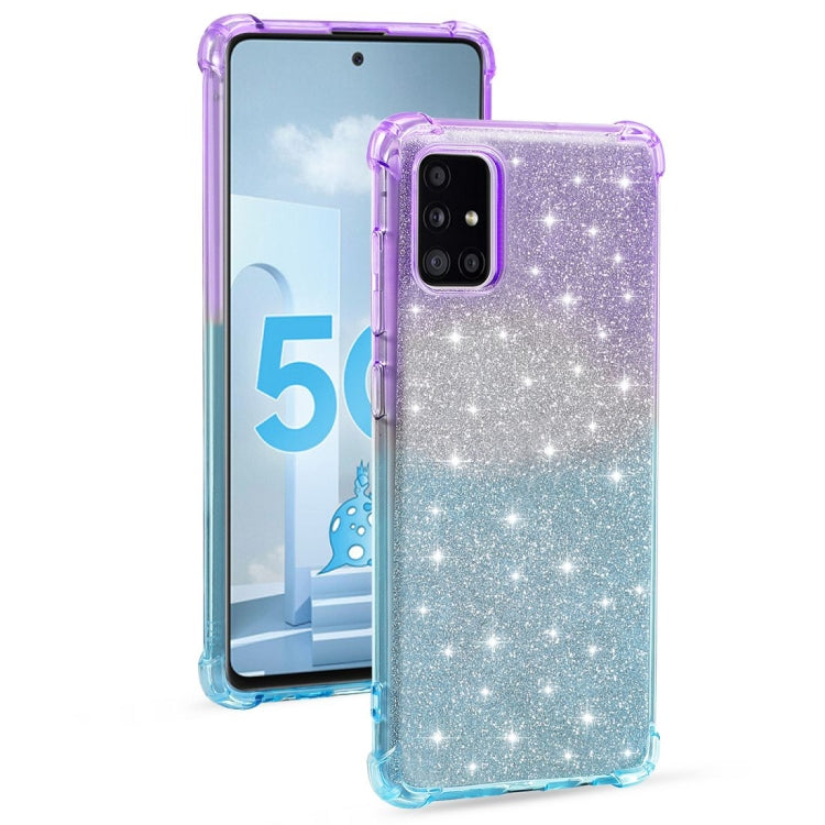 For Samsung Galaxy A71 5G Gradient Glitter Powder Shockproof TPU Protective Case
