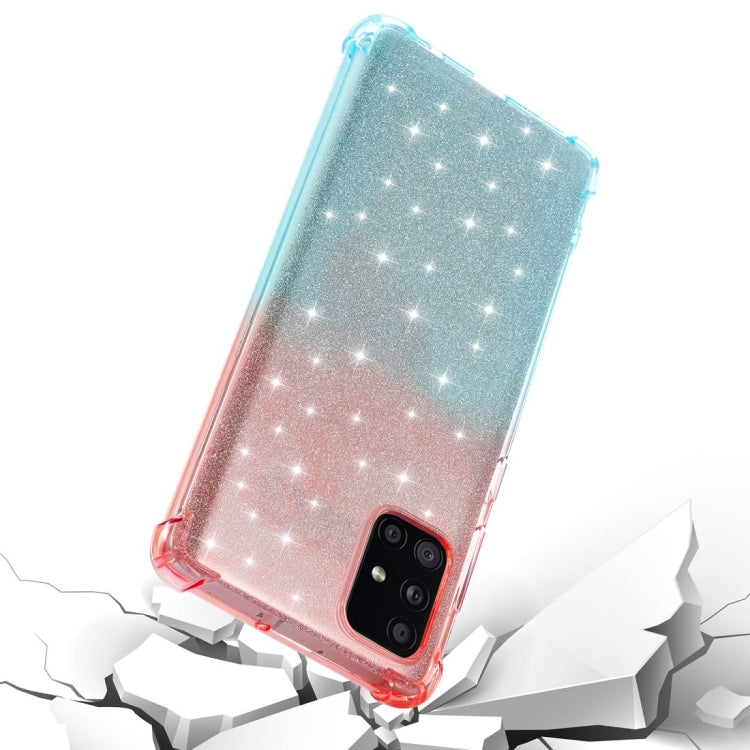 For Samsung Galaxy A71 5G Gradient Glitter Powder Shockproof TPU Protective Case