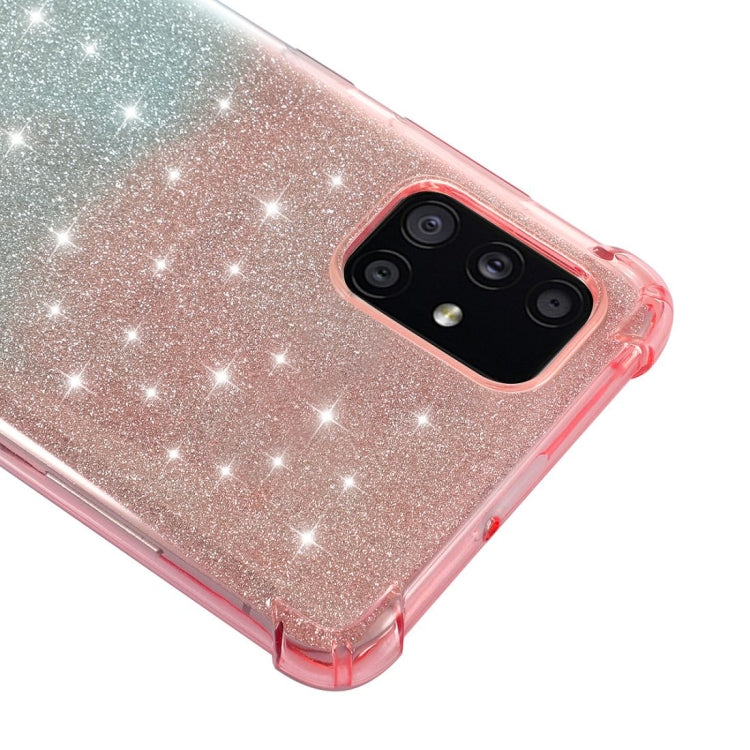For Samsung Galaxy A71 5G Gradient Glitter Powder Shockproof TPU Protective Case