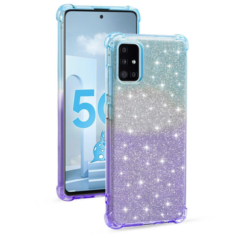 For Samsung Galaxy A71 5G Gradient Glitter Powder Shockproof TPU Protective Case