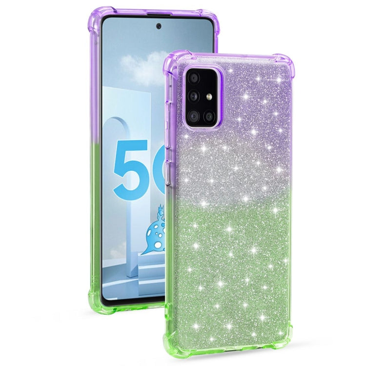 For Samsung Galaxy A51 4G Gradient Glitter Powder Shockproof TPU Protective Case