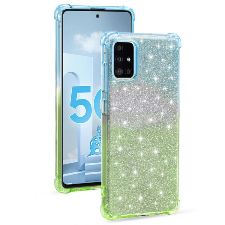 For Samsung Galaxy A51 4G Gradient Glitter Powder Shockproof TPU Protective Case