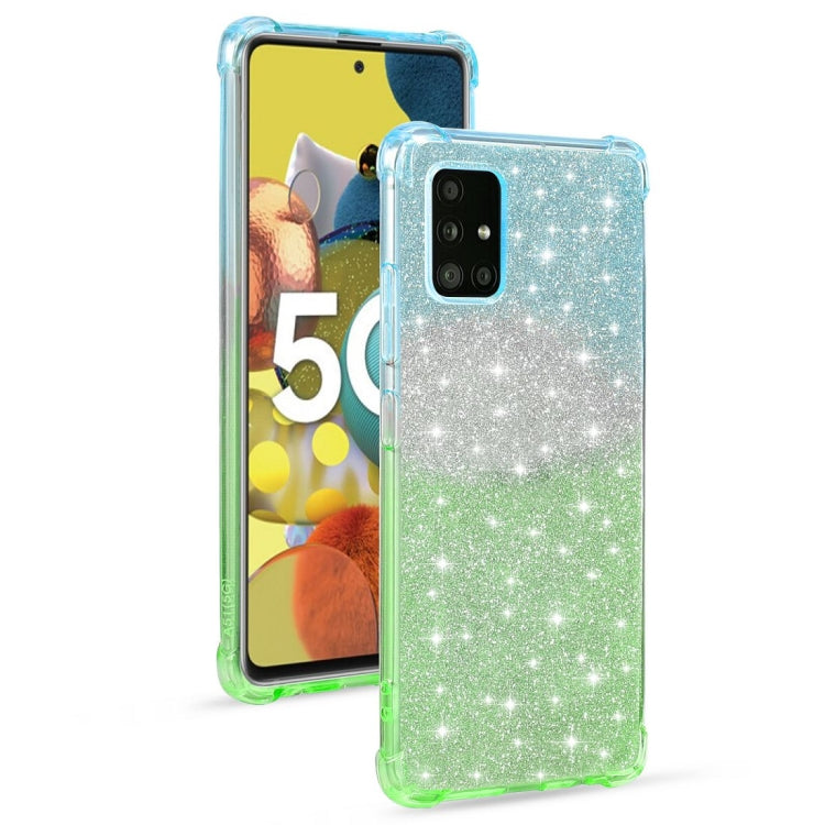 For Samsung Galaxy A51 5G Gradient Glitter Powder Shockproof TPU Protective Case
