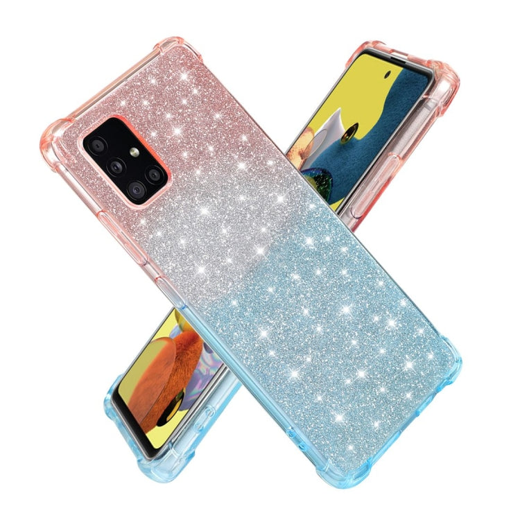For Samsung Galaxy A51 5G Gradient Glitter Powder Shockproof TPU Protective Case