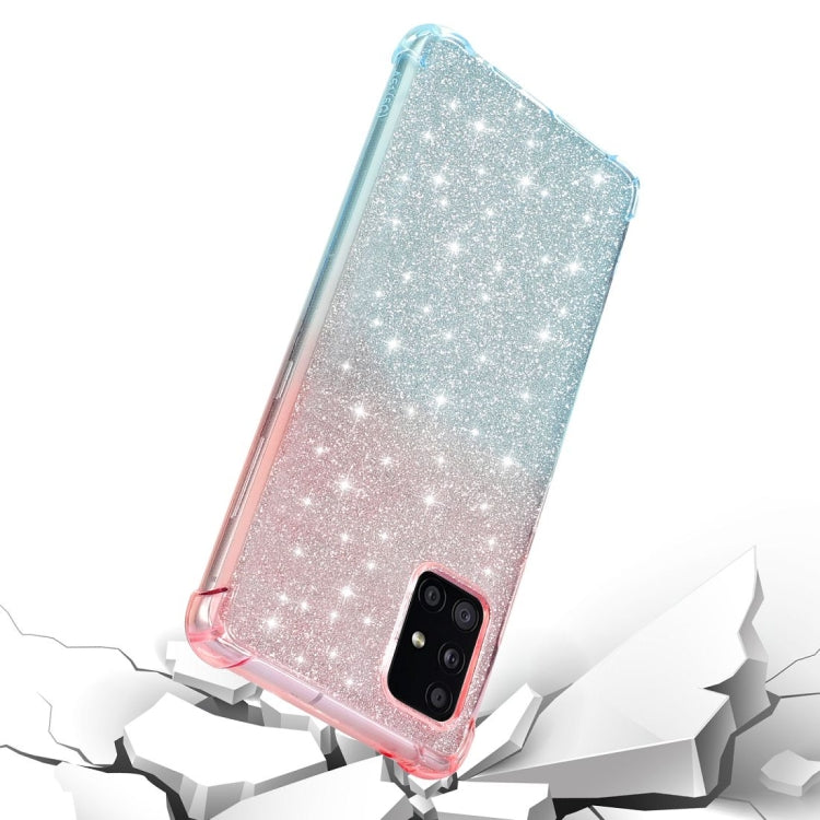 For Samsung Galaxy A51 5G Gradient Glitter Powder Shockproof TPU Protective Case