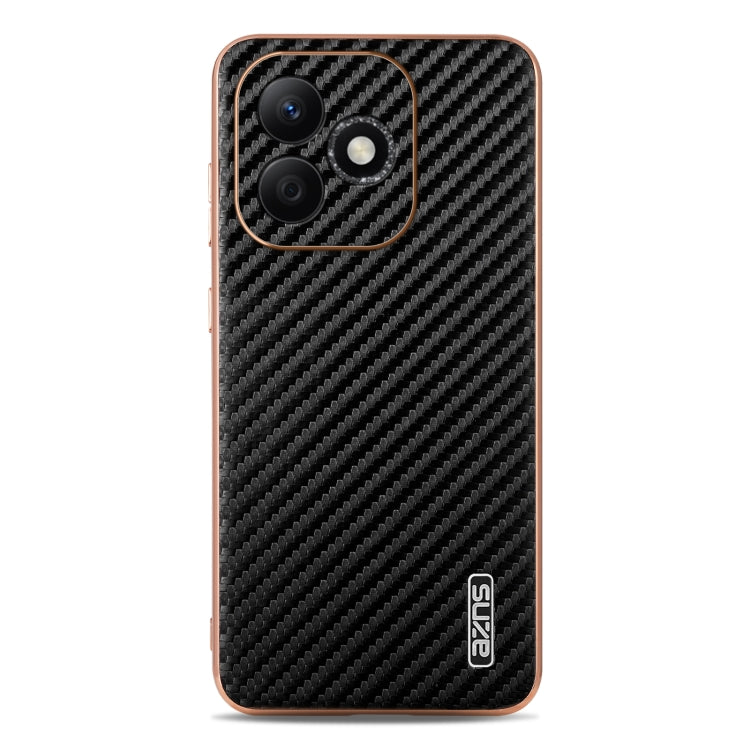 For Honor X60i AZNS Electroplated Edge Carbon Fiber Texture Phone Case