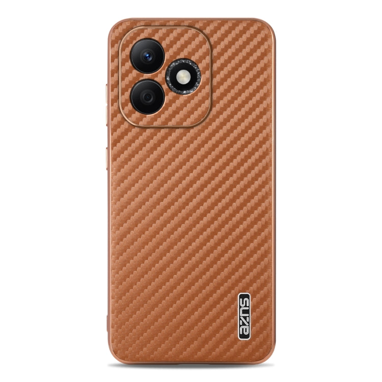 For Honor X60i AZNS Electroplated Edge Carbon Fiber Texture Phone Case