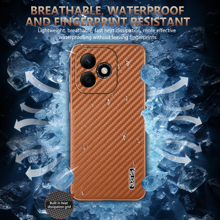 For Honor X60i AZNS Electroplated Edge Carbon Fiber Texture Phone Case