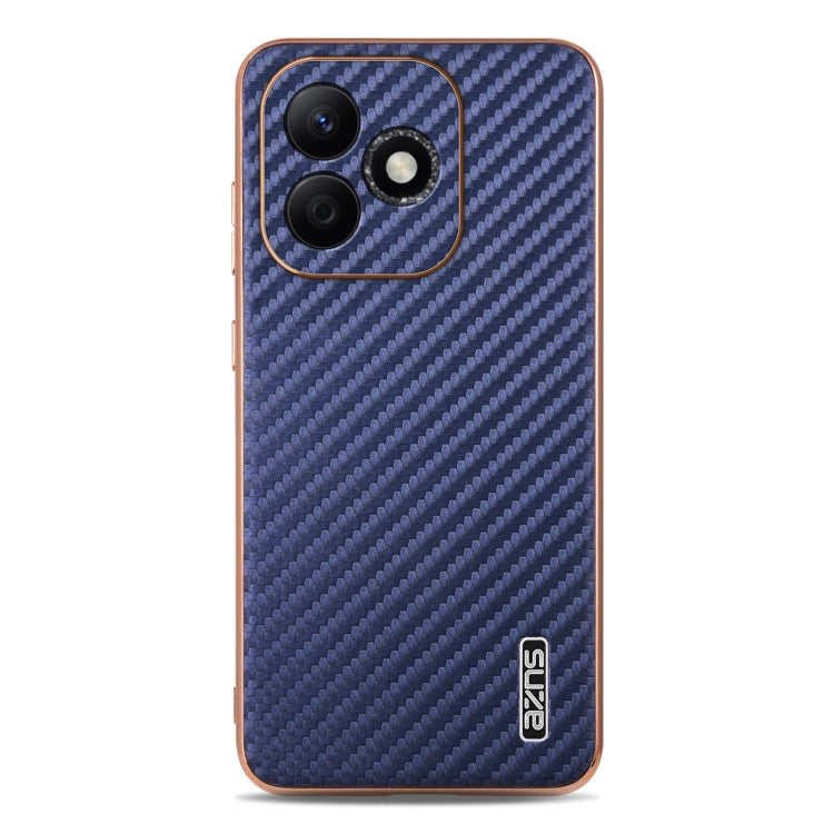 For Honor X60i AZNS Electroplated Edge Carbon Fiber Texture Phone Case
