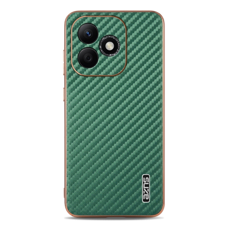 For Honor X60i AZNS Electroplated Edge Carbon Fiber Texture Phone Case