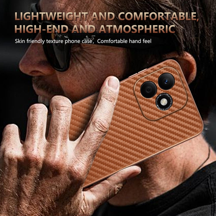 For Honor X60i AZNS Electroplated Edge Carbon Fiber Texture Phone Case