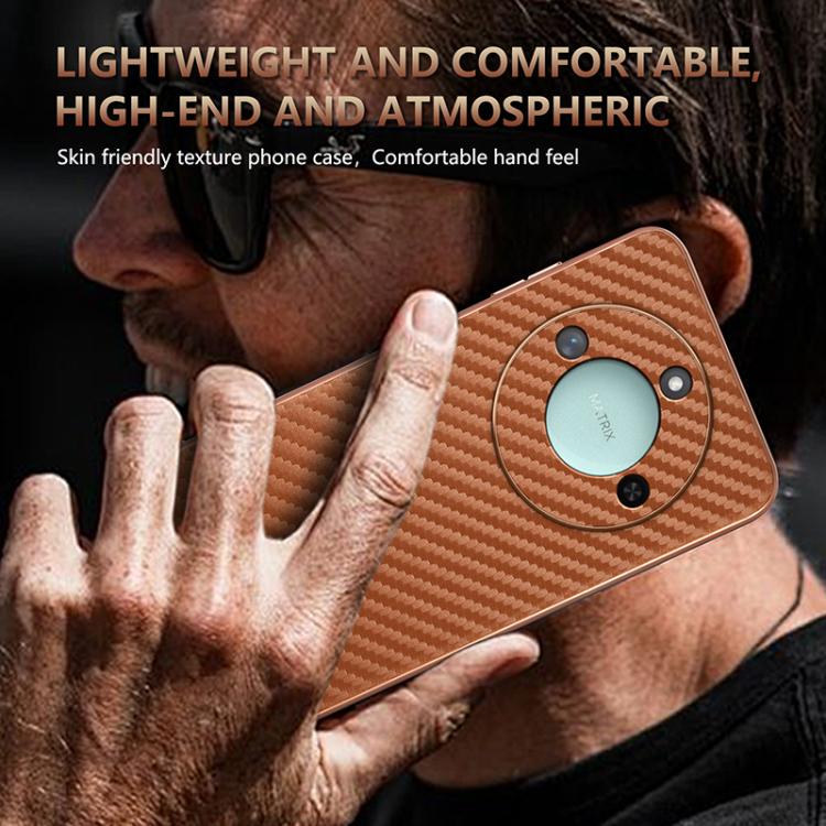 For Honor X60 AZNS Electroplated Edge Carbon Fiber Texture Phone Case