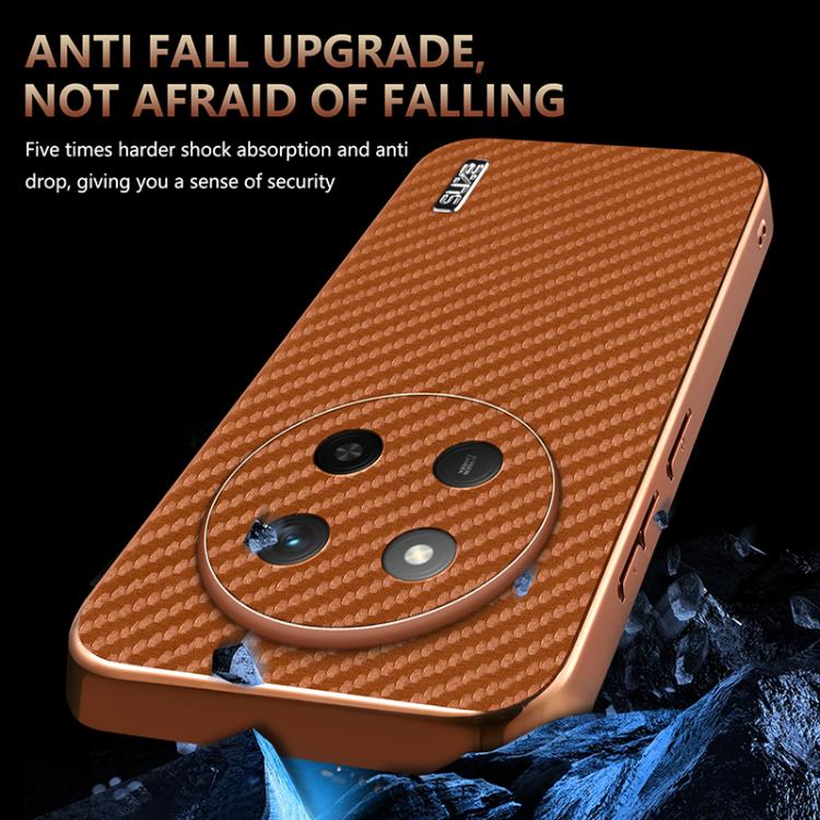 For Honor X60 Pro AZNS Electroplated Edge Carbon Fiber Texture Phone Case