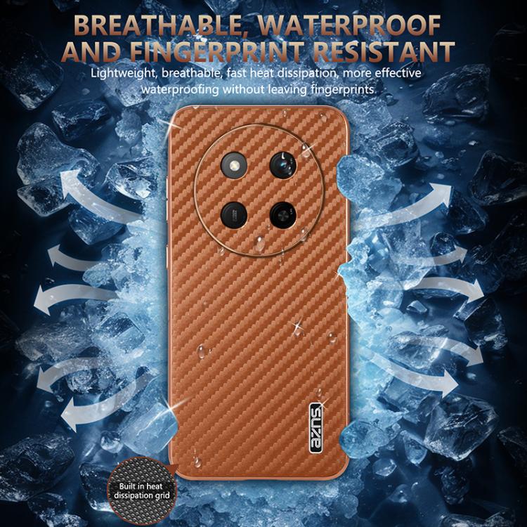For Honor X60 Pro AZNS Electroplated Edge Carbon Fiber Texture Phone Case