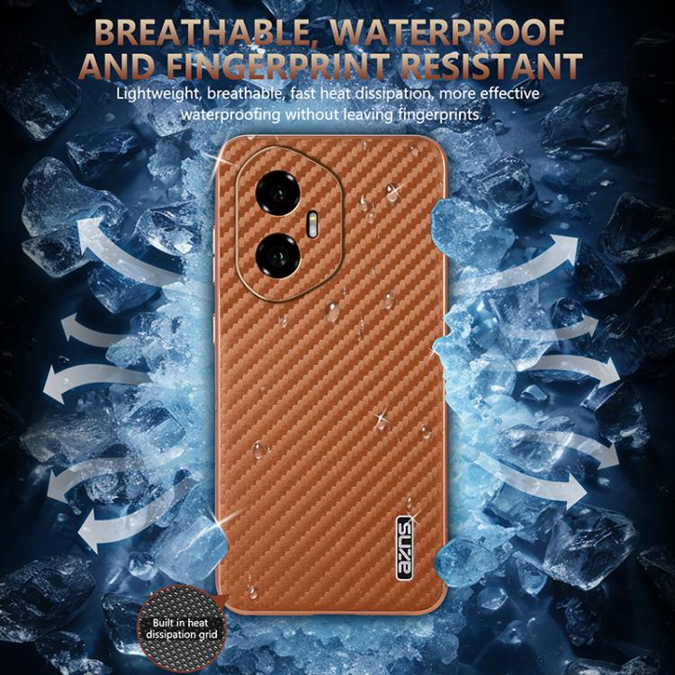 For Honor 300 AZNS Electroplated Edge Carbon Fiber Texture Phone Case