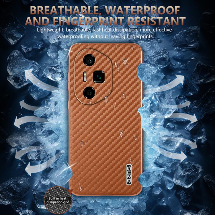For Honor 300 Ultra AZNS Electroplated Edge Carbon Fiber Texture Phone Case