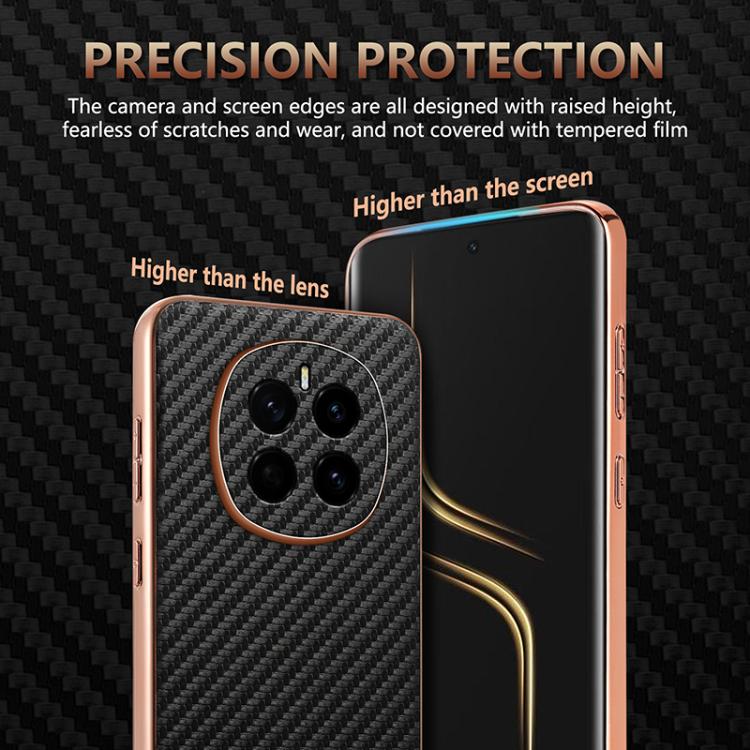 For Honor Magic7 AZNS Electroplated Edge Carbon Fiber Texture Phone Case