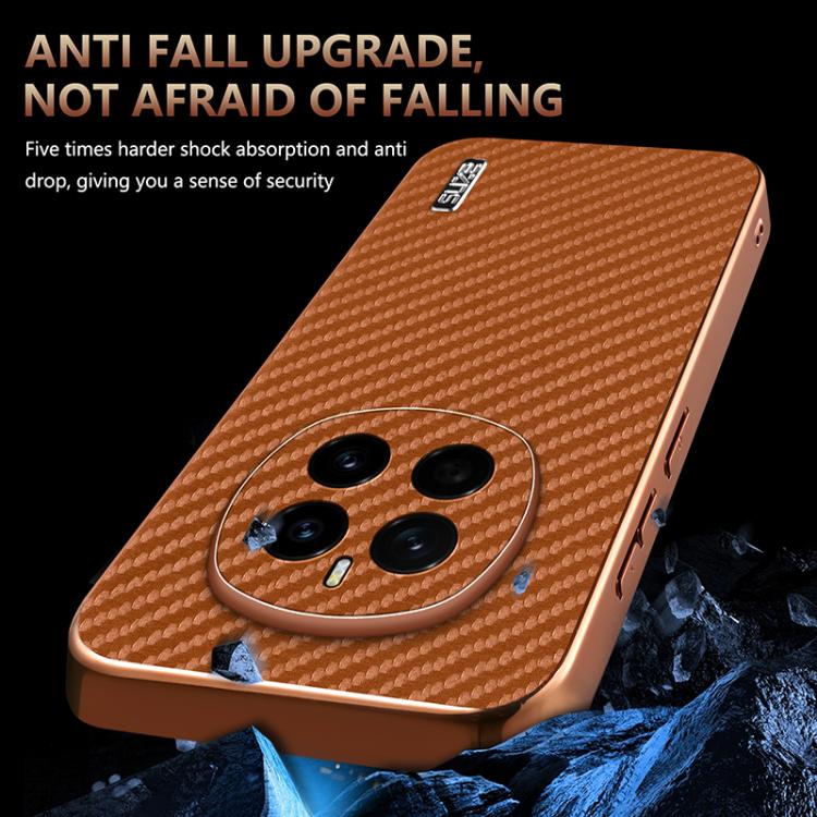 For Honor Magic7 AZNS Electroplated Edge Carbon Fiber Texture Phone Case
