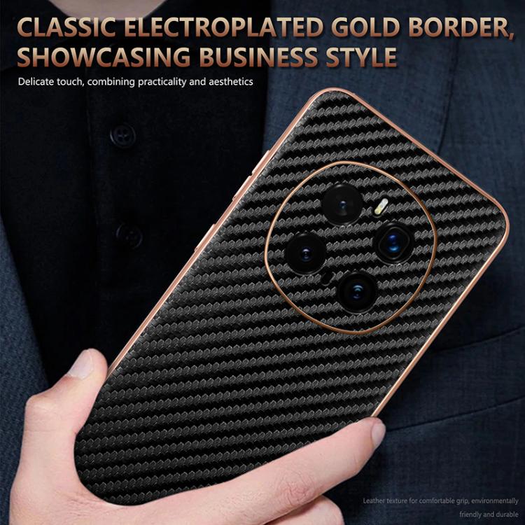 For Honor Magic7 Pro AZNS Electroplated Edge Carbon Fiber Texture Phone Case