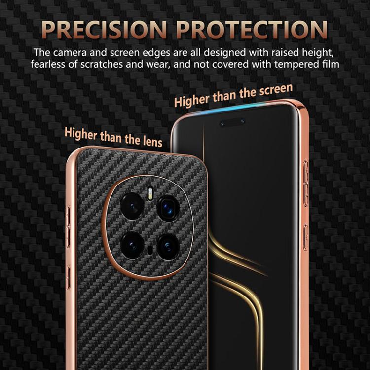 For Honor Magic7 Pro AZNS Electroplated Edge Carbon Fiber Texture Phone Case