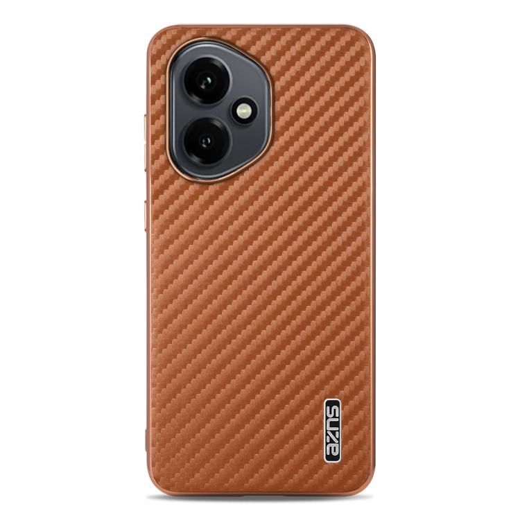 For Honor 400 Global 156.5mm AZNS Electroplated Edge Carbon Fiber Texture Phone Case