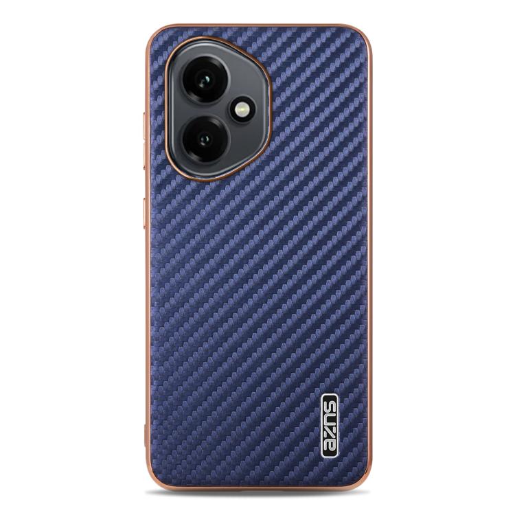 For Honor 400 Global 156.5mm AZNS Electroplated Edge Carbon Fiber Texture Phone Case