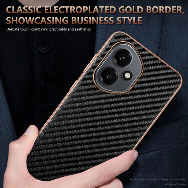 For Honor 400 Global 156.5mm AZNS Electroplated Edge Carbon Fiber Texture Phone Case