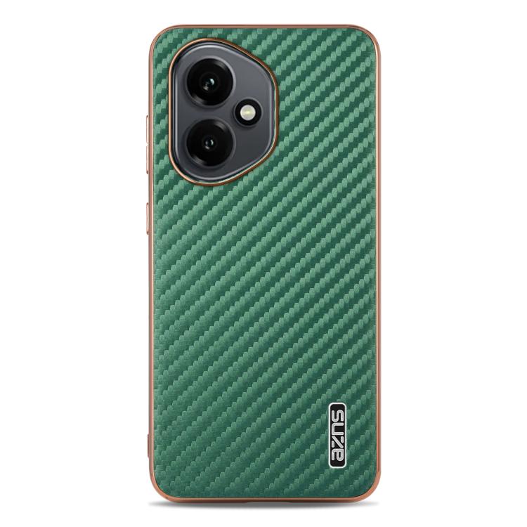 For Honor 400 Global 156.5mm AZNS Electroplated Edge Carbon Fiber Texture Phone Case