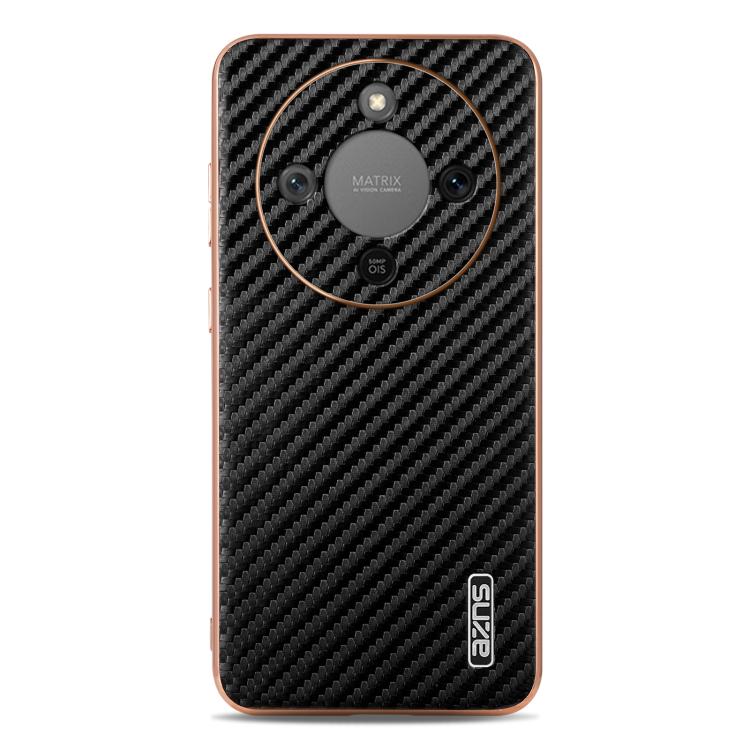 For Honor X70 5G AZNS Electroplated Edge Carbon Fiber Texture Phone Case