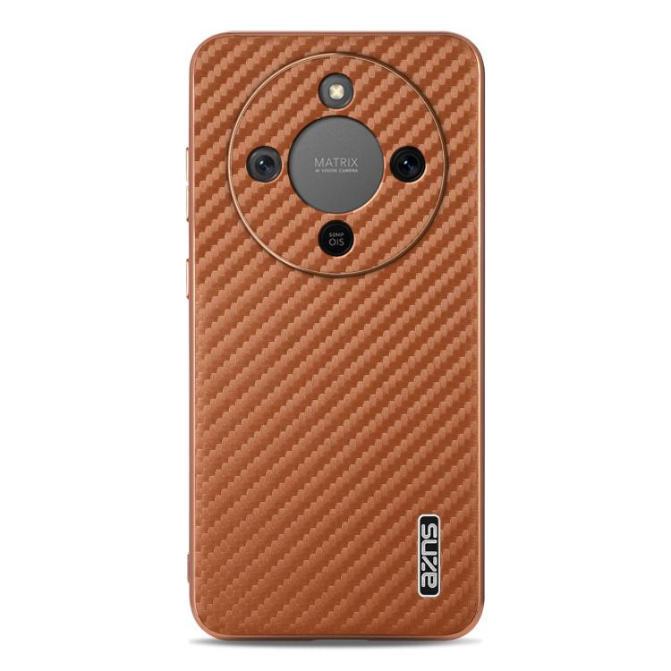 For Honor X70 5G AZNS Electroplated Edge Carbon Fiber Texture Phone Case