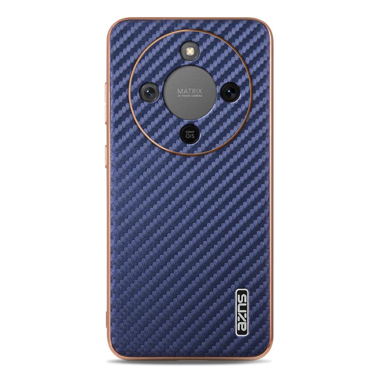 For Honor X70 5G AZNS Electroplated Edge Carbon Fiber Texture Phone Case