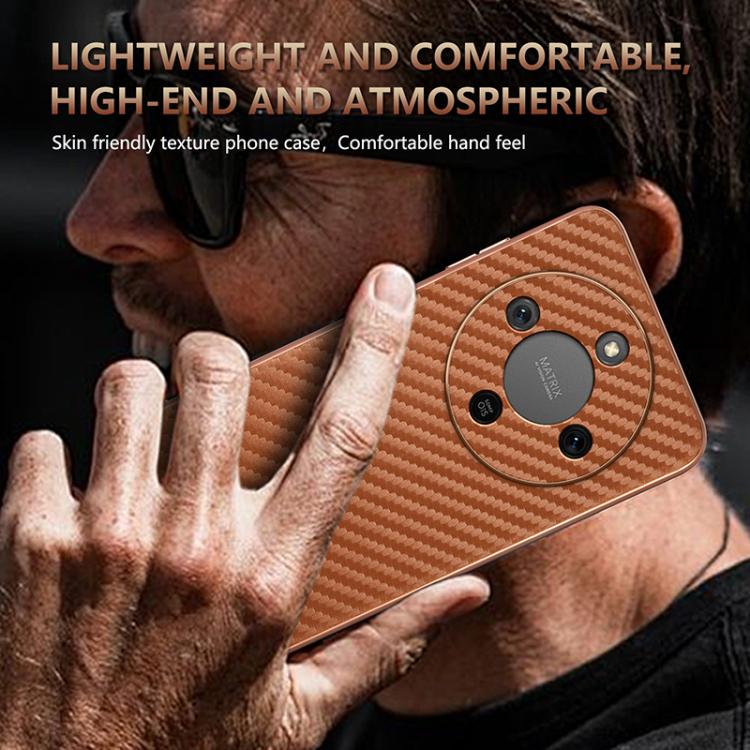 For Honor X70 5G AZNS Electroplated Edge Carbon Fiber Texture Phone Case