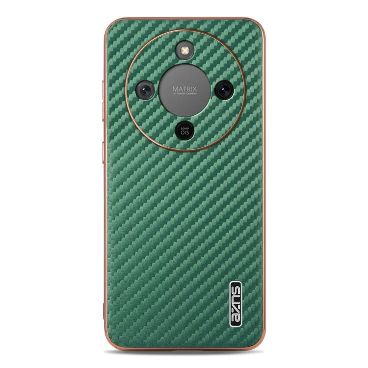 For Honor X70 5G AZNS Electroplated Edge Carbon Fiber Texture Phone Case