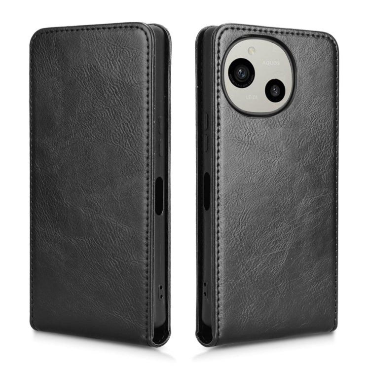 For Sharp Aquos R9 Magnetic Vertical Flip Leather Phone Case