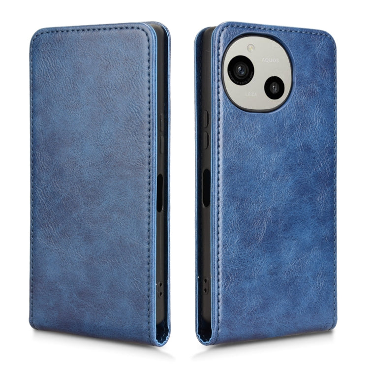 For Sharp Aquos R9 Magnetic Vertical Flip Leather Phone Case