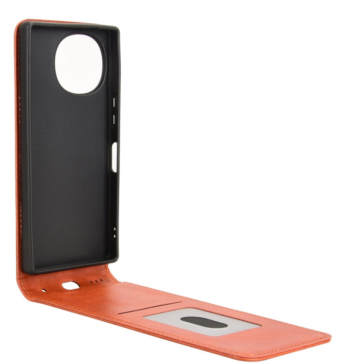For Sharp Aquos R9 Magnetic Vertical Flip Leather Phone Case
