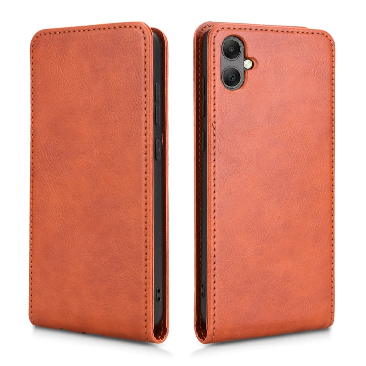 For Samsung Galaxy A05 4G Magnetic Vertical Flip Leather Phone Case