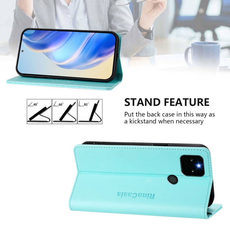 For Google Pixel 5a RC01 Dual-Folded Magnetic Suction RFID Leather Phone Case