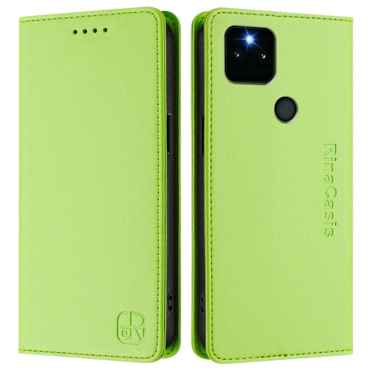 For Google Pixel 5a RC01 Dual-Folded Magnetic Suction RFID Leather Phone Case