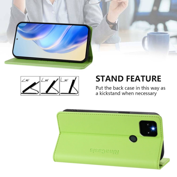For Google Pixel 5a RC01 Dual-Folded Magnetic Suction RFID Leather Phone Case