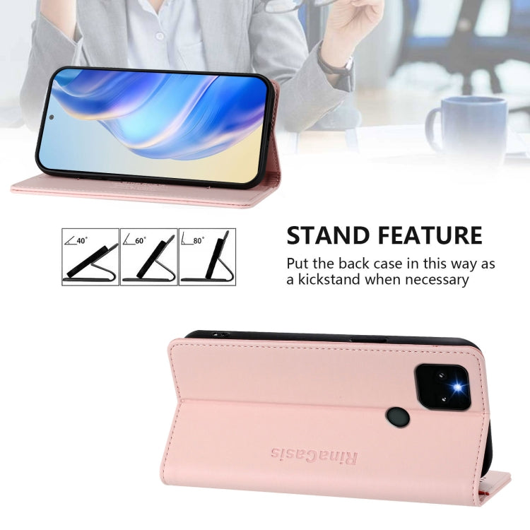 For Google Pixel 5a RC01 Dual-Folded Magnetic Suction RFID Leather Phone Case