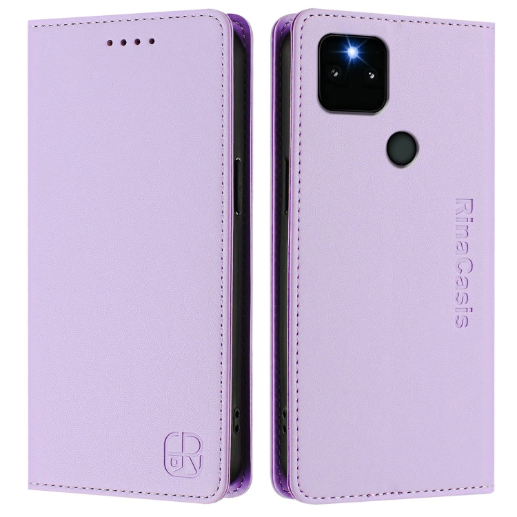 For Google Pixel 5a RC01 Dual-Folded Magnetic Suction RFID Leather Phone Case