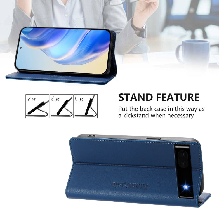 For Google Pixel 6a RC01 Dual-Folded Magnetic Suction RFID Leather Phone Case