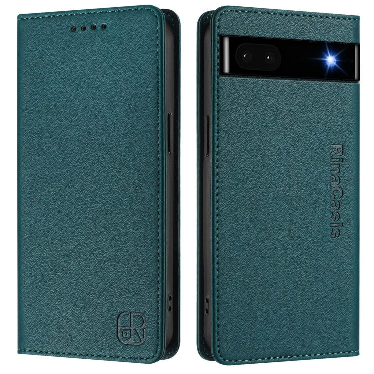 For Google Pixel 6a RC01 Dual-Folded Magnetic Suction RFID Leather Phone Case
