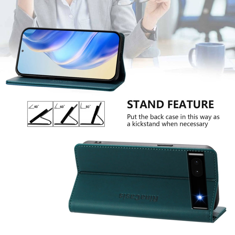 For Google Pixel 6a RC01 Dual-Folded Magnetic Suction RFID Leather Phone Case