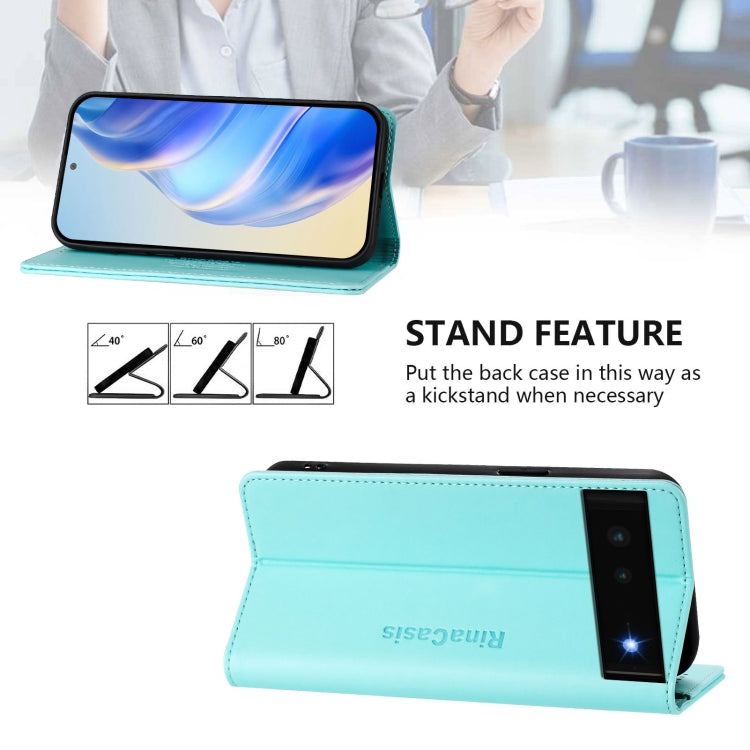 For Google Pixel 6 RC01 Dual-Folded Magnetic Suction RFID Leather Phone Case