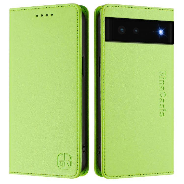 For Google Pixel 6 RC01 Dual-Folded Magnetic Suction RFID Leather Phone Case