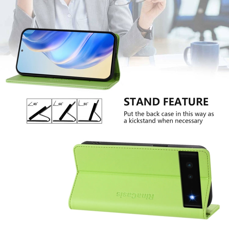 For Google Pixel 6 RC01 Dual-Folded Magnetic Suction RFID Leather Phone Case