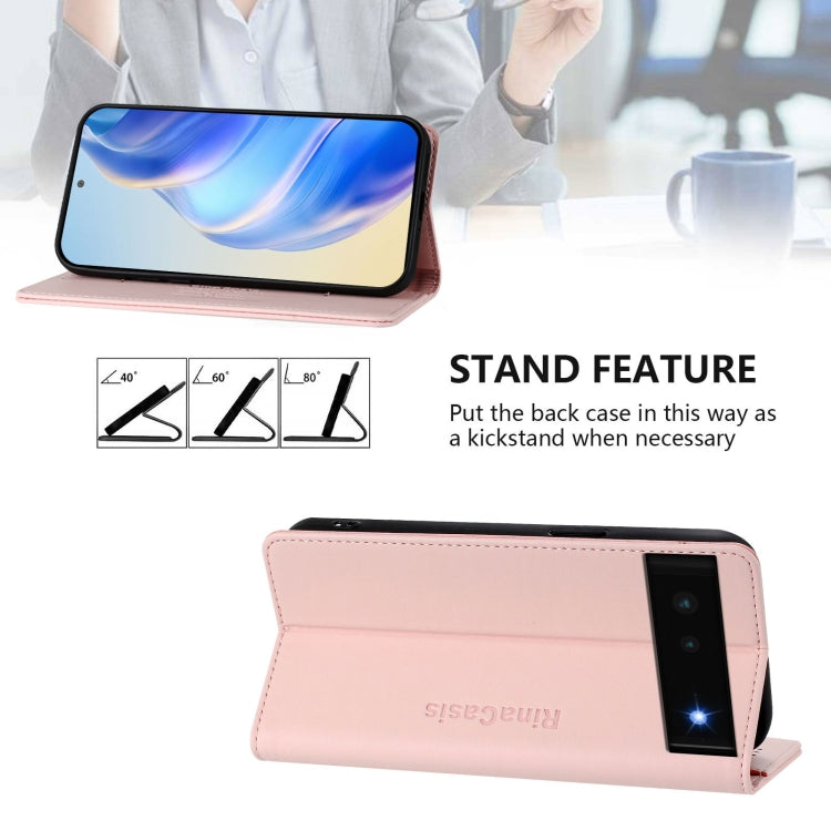 For Google Pixel 6 RC01 Dual-Folded Magnetic Suction RFID Leather Phone Case