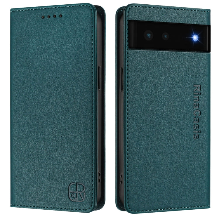 For Google Pixel 6 RC01 Dual-Folded Magnetic Suction RFID Leather Phone Case